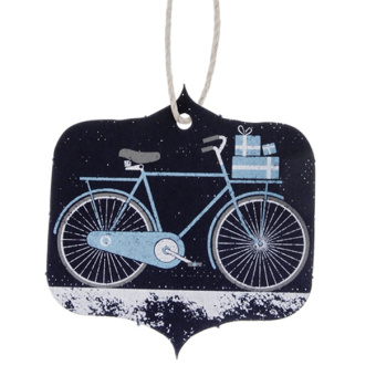 картинка Открытка Moleskine Ornament Card Snowy Bicycle, Pocket (9x14см), синяя от магазина Молескинов