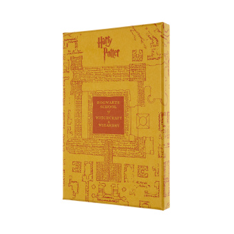 картинка Записная книжка Moleskine Harry Potter Hogwarts School (в линейку), Large (13x21см), желтая от магазина Молескинов