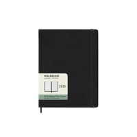 Еженедельник Moleskine Classic 2025, XLarge (19x25 см), черный