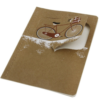 картинка Открытка Moleskine Ornament Card Snowy Bicycle, Large (11,5х17,5см), бежевая от магазина Молескинов