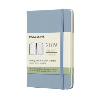 картинка Еженедельник Moleskine Classic (2019), Pocket (9x14 см), голубой от магазина Молескинов