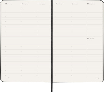 картинка Еженедельник Moleskine Classic 2026, вертикальный блок, Large (13x21 см), черный от магазина Молескинов