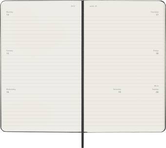 картинка Еженедельник 18 месяцев горизонтальный Moleskine Classic 2025 - 2026, Large (13x21 см), твердая обложка, черный от магазина Молескинов