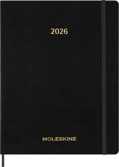картинка Еженедельник Moleskine Essential Weekly Vertical Planner (2026), XXL (23,5×28,14), мягкая обложка, черный от магазина Молескинов