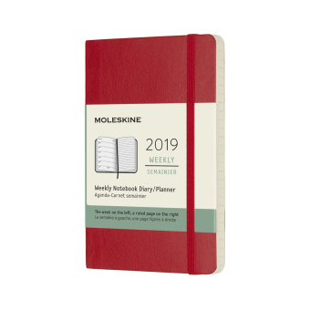 картинка Еженедельник Moleskine Classic Soft (2019), Pocket (9x14 см), красный от магазина Молескинов