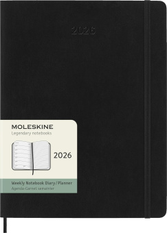 картинка Еженедельник Moleskine Classic Soft (мягкая обложка), 2026, XLarge (19х25см), черный от магазина Молескинов