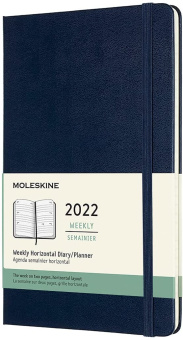 картинка Еженедельник Moleskine Classic 2022, Large (13x21 см), синий от магазина Молескинов