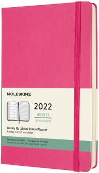 картинка Еженедельник Moleskine Classic 2022, Large (13x21 см), розовый от магазина Молескинов