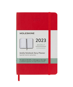 картинка Еженедельник Moleskine Classic Soft (мягкая обложка), 2023, Pocket (9x14 см), красный от магазина Молескинов