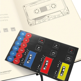 картинка Записная книжка Moleskine Le Audiocassette (нелинованная), Pocket (9х14см), черный от магазина Молескинов
