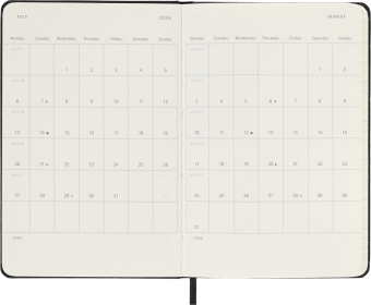 картинка Еженедельник 18 месяцев Moleskine Classic 2025 - 2026, Pocket (9x14 см), твердая обложка, черный от магазина Молескинов