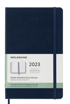картинка Еженедельник Moleskine Classic 2023, Large (13x21 см), синий от магазина Молескинов