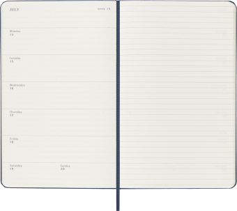 картинка Еженедельник 18 месяцев Moleskine Classic 2025 - 2026, Large (13x21 см), твердая обложка, синий от магазина Молескинов