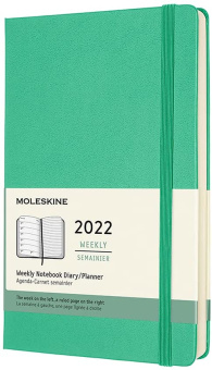 картинка Еженедельник Moleskine Classic 2022, Large (13x21 см), зеленый от магазина Молескинов
