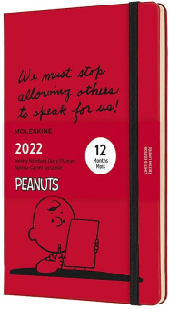 картинка Еженедельник Moleskine Peanuts (2022), Large (13x21 см), красный от магазина Молескинов