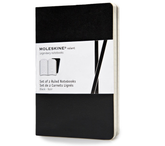 картинка Записная книжка Moleskine Volant (в линейку, 2 шт.), Pocket (9x14см), черная от магазина Молескинов