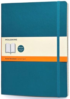 картинка Записная книжка  Moleskine Classic Soft(мягкая обложка), в линейку, XLarge (19х25см), бирюзовый B2B от магазина Молескинов