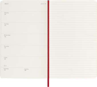 картинка Еженедельник 18 месяцев Moleskine Classic 2025 - 2026, Large (13x21 см), мягкая обложка, красный от магазина Молескинов