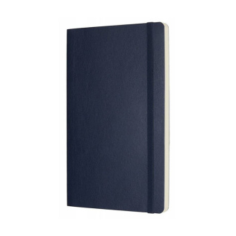 картинка Записная книжка Moleskine Classic Soft (мягкая обложка), нелинованная, Large (13х21см), синяя от магазина Молескинов