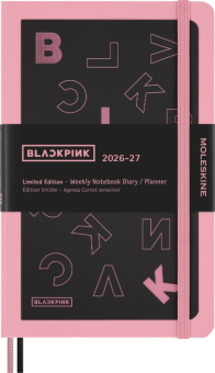 картинка Еженедельник BLACKPINK x Moleskine  Limited Edition Planner 2026-2027 на 18 месяцев Large (13х21 см) (без подарочной упаковки) от магазина Молескинов