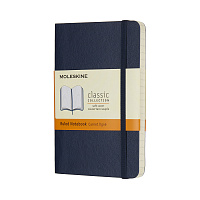 Записная книжка Moleskine Classic Soft(мягкая обложка), в линейку, Pocket (9x14см), синяя