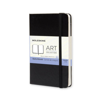 картинка Записная книжка Moleskine Sketchbook (скетчбук для рисунков), Pocket (9х14см), черная от магазина Молескинов