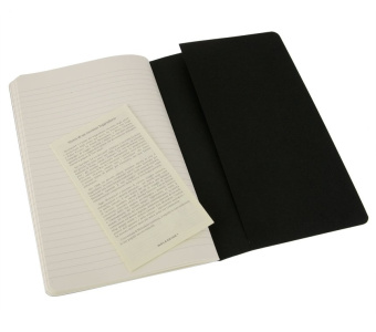 картинка Записная книжка Moleskine Cahier (в линейку, 3 шт.), Large (13х21см), черная от магазина Молескинов