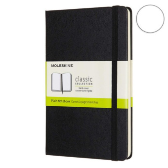 картинка Записная книжка Moleskine Classic (нелинованная), Medium (11,5х18 см), черная от магазина Молескинов
