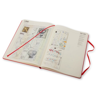 картинка Книга Moleskine,"Рука графического дизайнера", (21х30см), красная, в твердой обложке от магазина Молескинов