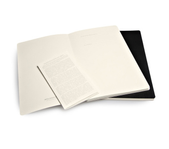 картинка Записная книжка Moleskine Volant (нелинованная, 2 шт.), Large (13х21см), черная от магазина Молескинов