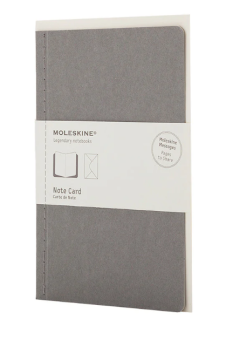 картинка Почтовый набор Moleskine Note Card (с конвертом), Large (11,5х17,5см), серый от магазина Молескинов