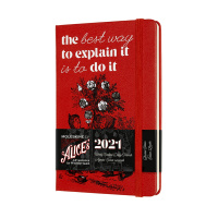 картинка Еженедельник Moleskine Alice in Wonderland (2021), Pocket (9x14 см), красный от магазина Молескинов