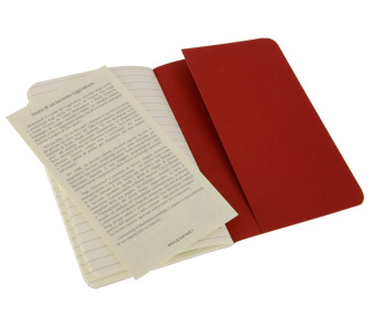 картинка Записная книжка Moleskine Cahier (в линейку, 3 шт.), Pocket (9х14см), красная от магазина Молескинов