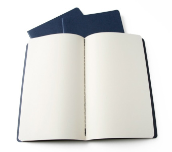 картинка Записная книжка Moleskine Cahier (нелинованная, 3 шт.), Large (13х21см), синяя от магазина Молескинов