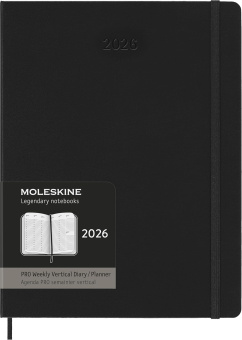картинка Еженедельник Moleskine Professional 2026 (верт.), XLarge (19x25 см), черный от магазина Молескинов