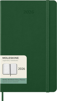 картинка Еженедельник Moleskine Classic 2026, Large (13x21 см), зеленый от магазина Молескинов