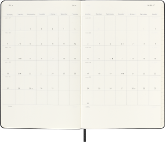 картинка Еженедельник 18 месяцев Moleskine Classic 2025 - 2026, Large (13x21 см), твердая обложка, черный от магазина Молескинов