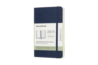 картинка Еженедельник Moleskine Classic Soft (2018-2019), Pocket (9x14 см), синий сапфир от магазина Молескинов