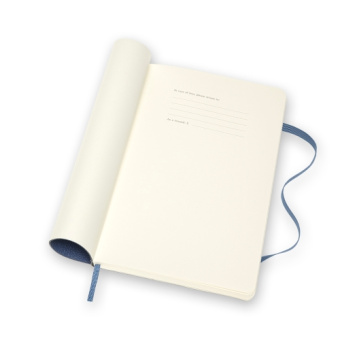 картинка Записная книжка Moleskine LIMITED EDITION LEATHER Soft (мягкая обложка), ( Large 13x21 см) синяя от магазина Молескинов