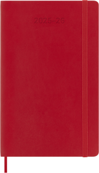 картинка Еженедельник 18 месяцев Moleskine Classic 2025 - 2026, Large (13x21 см), мягкая обложка, красный от магазина Молескинов