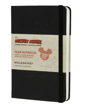 картинка Записная книжка Moleskine Disney (нелинованная), Large (13x21см), черный от магазина Молескинов
