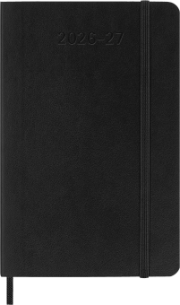 картинка Еженедельник 18 месяцев Moleskine Classic Soft  ( 2026-2027), Pocket (9x14 см),черный от магазина Молескинов
