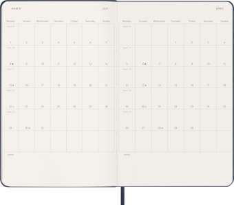 картинка Еженедельник 18 месяцев Moleskine Classic ( 2026-2027),  Large (13x21 см),  синий от магазина Молескинов