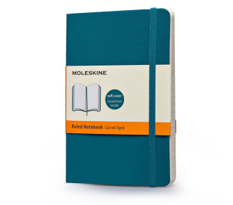 картинка Записная книжка  Moleskine Classic Soft (в линейку), Pocket (9х14 см), бирюзовый от магазина Молескинов