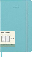 Еженедельник Moleskine Classic 2026, Large (13x21 см), аквамарин