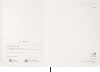 картинка Еженедельник Moleskine Essential Weekly Vertical Planner (2026), XXL (23,5×28,14), мягкая обложка, черный от магазина Молескинов