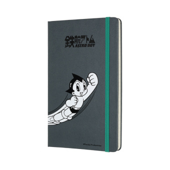 картинка Записная книжка Moleskine Astro Boy (в линейку), Large (13х21см), темно-серый от магазина Молескинов