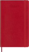 Еженедельник 18 месяцев Moleskine Classic 2025 - 2026, Large (13x21 см), мягкая обложка, красный