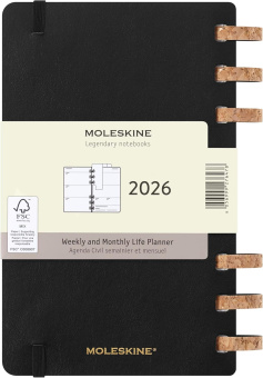 картинка Еженедельник Moleskine Spiral Soft (в мягкой обложке) 2026, Large (13x21 см), черный от магазина Молескинов