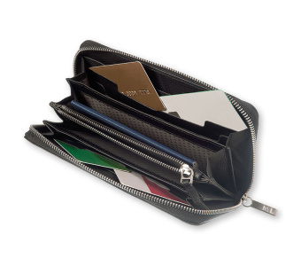 картинка Кожаный кошелек Moleskine Zip, черный от магазина Молескинов